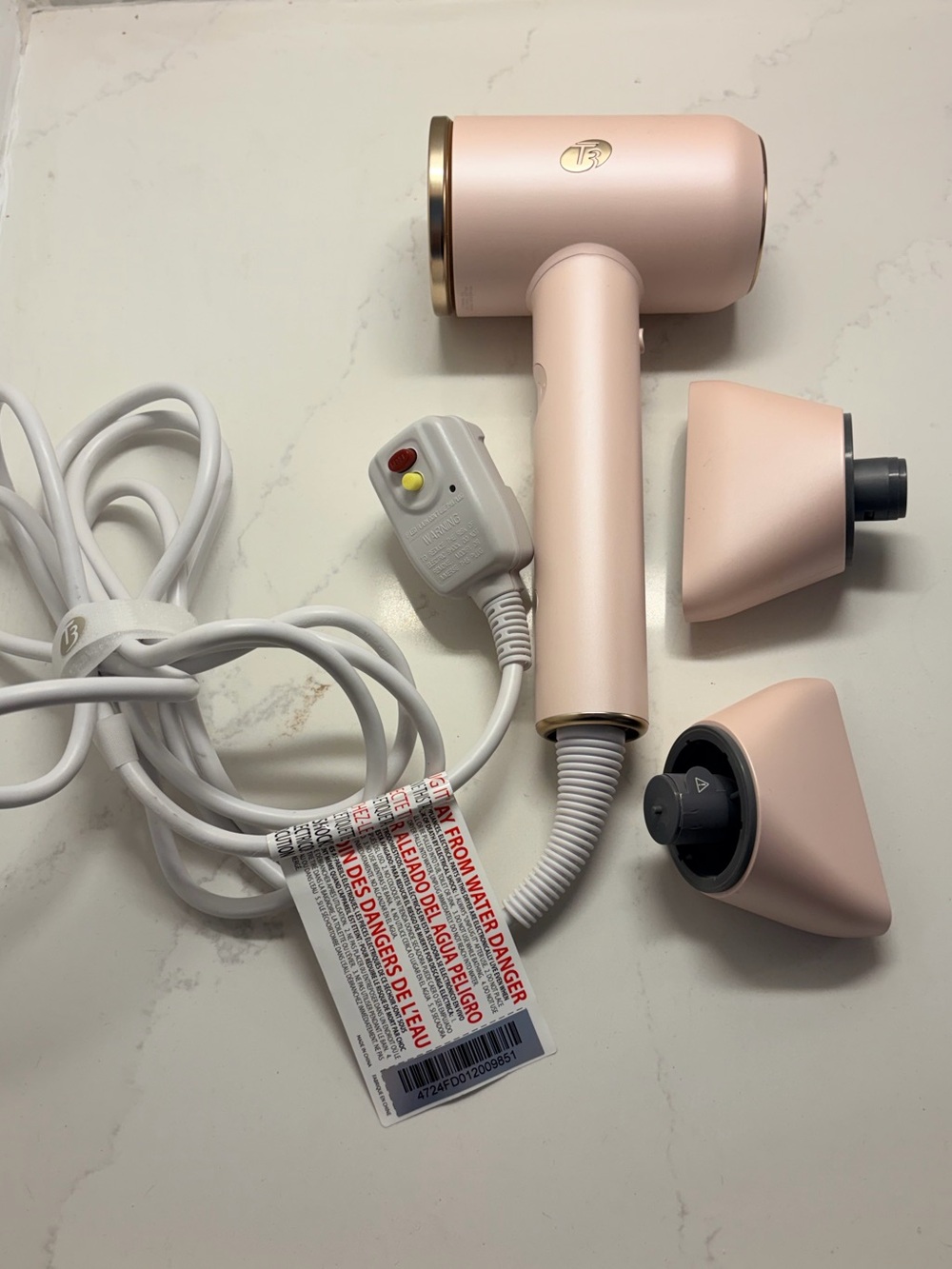 Aire IQ T3 Satin Blush Pink Hair Smart Dryer with Two Nozzles